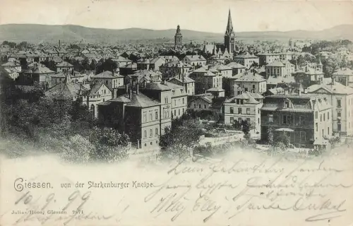 Ansicht von der Starkenburger Kneipe auf Giessen Hessen Postkarte AK 1899