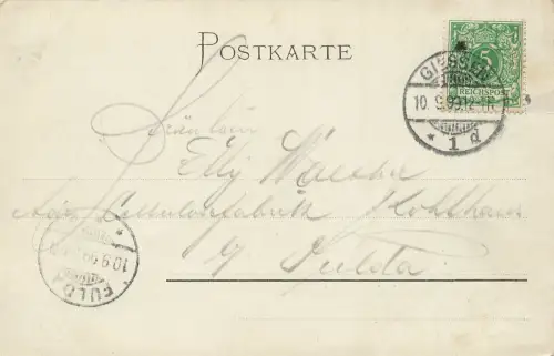 Ansicht von der Starkenburger Kneipe auf Giessen Hessen Postkarte AK 1899