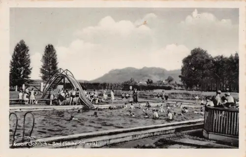 Badeanstalt in Gohrisch Pirna Sächsische Schweiz Postkarte AK