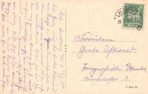 Landsberg an der Warte Richtstrasse mit Marienkirche Postkarte 1925