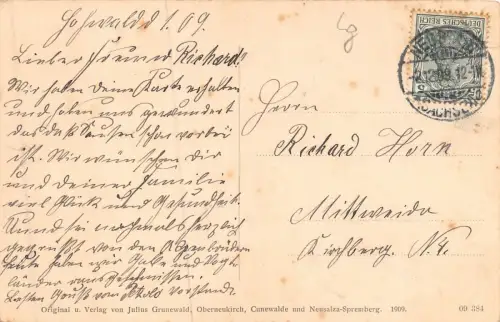 Heilstätte Hohwald im Winter bei Neustadt Sachsen Postkarte AK 1909