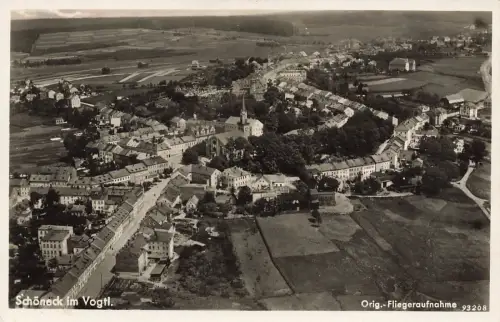 Fliegeraufnahme von Schöneck Vogtland Sachsen Postkarte AK 1938