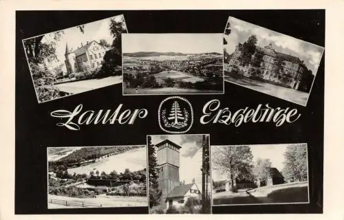 Panorama Karte Lauter im Erzgebirge Sachsen Postkarte AK