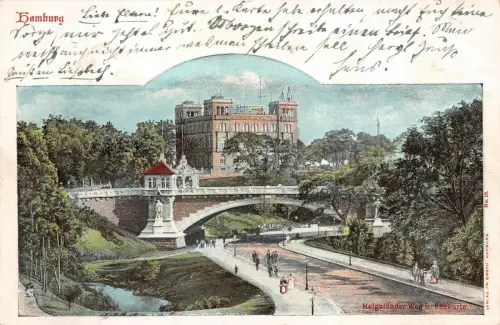 Hamburg Helgoländer Weg u. Seewarte Postkarte AK 1900