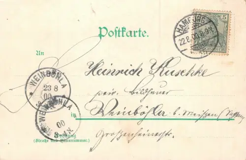 Hamburg Helgoländer Weg u. Seewarte Postkarte AK 1900