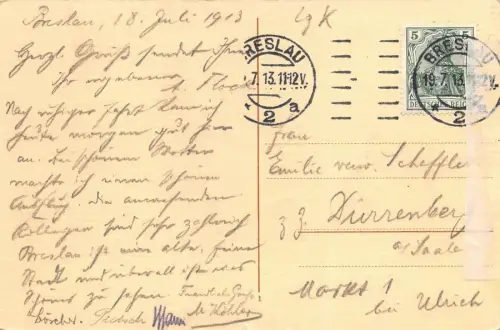 Breslau Rathaus Postkarte 1913