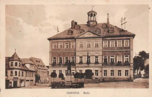 Hainichen Markt Postkarte AK 1921