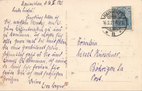 Hainichen Markt Postkarte AK 1921
