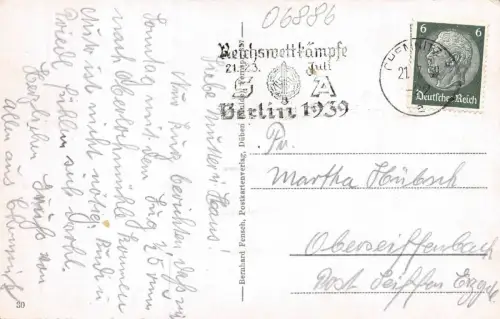 Wittenberg Luther's Grab Luthereiche Lutherdenkmal Postkarte AK 1939