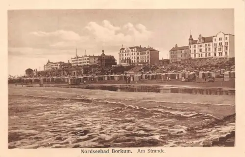 Nordseebad Borkum Am Strande Niedersachsen Postkarte AK