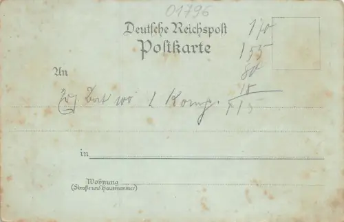 Gruß vom Hotel in Gross Graupa bei Pillnitz Sachsen Litho Mondschein-Postkarte