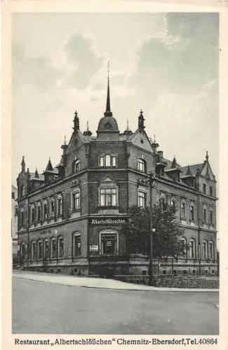AK Chemnitz Ebersdorf Restaurant " Adlbertschlößchen " Frankenbergerstrasse