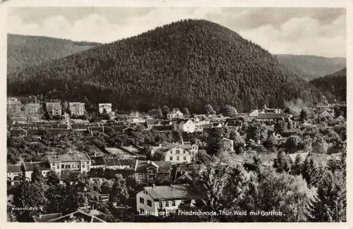 Luftkurort Friedrichroda Thür. Wald mit Gottlob Postkarte AK 1934