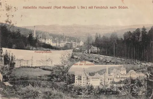 Heilstätte Hohwald (Post Neustadt i. Sa.) mit Fernblick nach Süden AK 1918