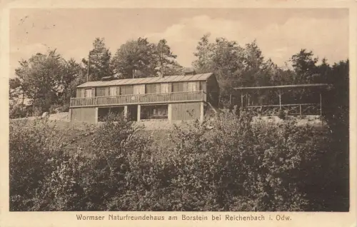 Wormser Naturfreundehaus am Borstein bei Reichenbach im Odenwald Hessen AK 1929