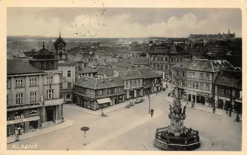 Kladno Markt Postkarte 1940