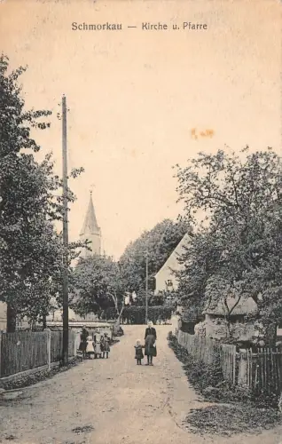Kirche und Pfarre in Schmorkau Sachsen Postkarte AK 1920