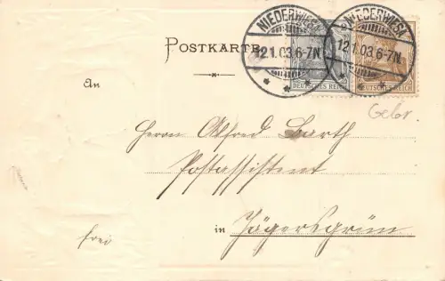 Chemnitz Wappen Ansicht Postkarte geprägt 1903