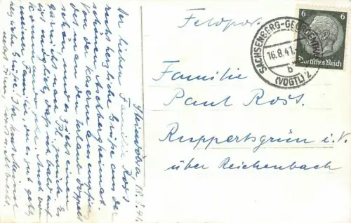 Blick nach dem Aschberg Sachsenberg- Goergenthal Sachsen AK 1941