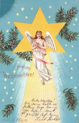 AK Weihnachten Engel 1908