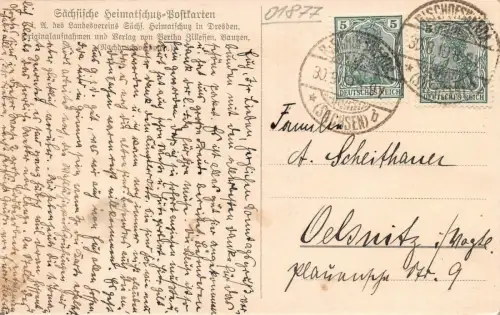 Straßenansicht Hermannstraße in Bischofswerda Sachsen Postkarte AK 1919
