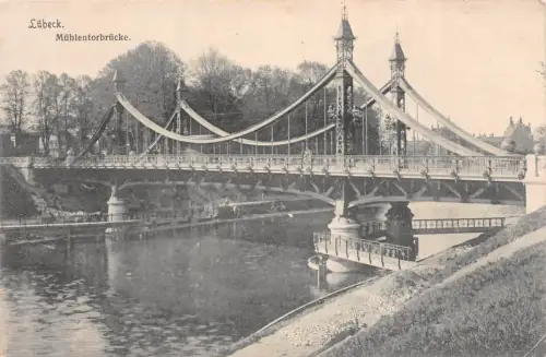 Lübeck Mühlentorbrücke Postkarte AK