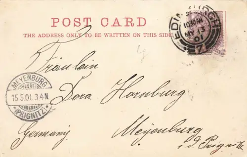 Castle from Grassmarket in Edinburgh Schottland Postkarte AK 1901