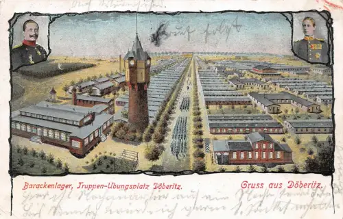 Barackenlager Truppen-Übungsplatz Döberitz Postkarte 1909