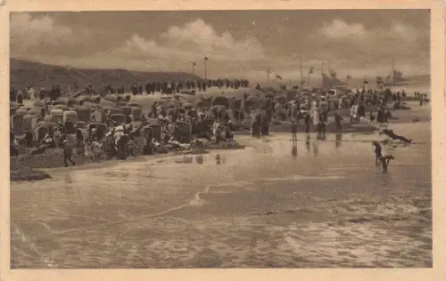 Strandleben Norderney Niedersachsen Postkarte AK 1926