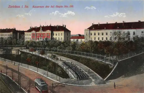 Zwickau i. Sa. Kasernen des Inf.-Regts. No. 133 Postkarte AK