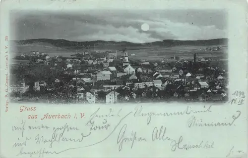 Gruss aus Auerbach i. V. Ansicht Postkarte AK 1899
