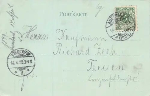 Gruss aus Auerbach i. V. Ansicht Postkarte AK 1899