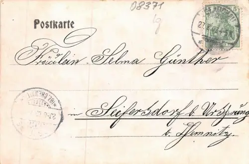 Stadtbad in Glauchau Sachsen Relief Postkarte AK 1903