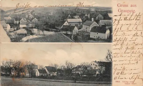 Totalansicht Gruss aus Graupzig Sachsen Postkarte
