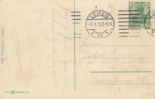 Marktplatz mit Rathaus in Leipzig Sachsen Postkarte AK 1913