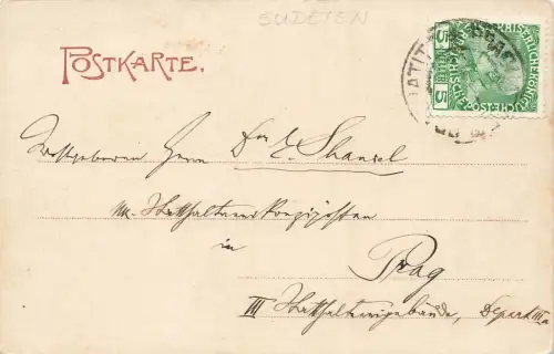 Prachatitz (Prachatice) Blick von der Skalka Postkarte AK