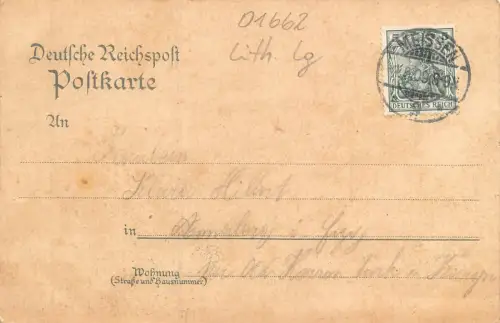 Gruß aus Meißen Stadtansicht und Partie an der Elbe Sachsen Litho AK 1909