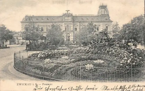 Zwickau i. S. Postamt Postkarte AK 1907
