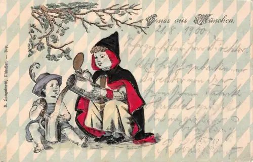 Gruss aus München Postkarte AK 1900