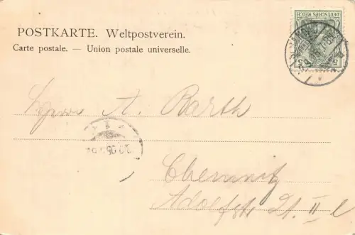 Bastei Sächs. Schweiz Blick vom Basteifelsen Elbabwärts Postkarte AK 1905