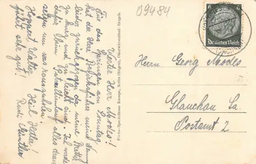 Wintersportplatz am Fichtelberg Oberwiesenthal Erzgebirge Sachsen AK 1937