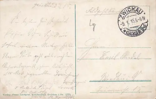 Ansicht Muldenbrücke in Zwickau-Pölbitz Sachsen Postkarte AK 1915