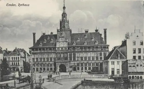 Emden Rathaus Ansicht Niedersachsen Postkarte AK