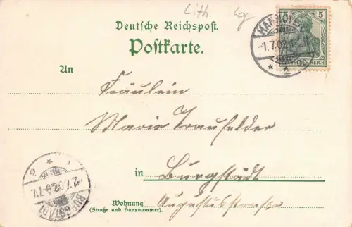 Gruss aus Hannover Techn. Hochschule Niedersachsen Litho AK 1902