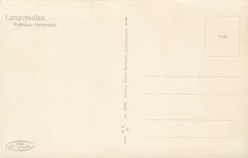 Neumarkt mit Rathaus in Langensalza Thüringen Postkarte AK