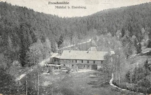 Froschmühle Mühltal b. Eisenberg Postkarte AK 1921