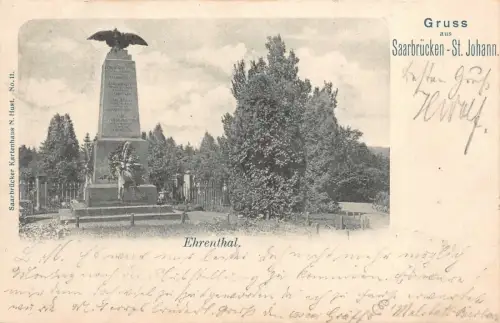 Gruss aus Saarbrücken-St.Johann, Ehrenthal AK1902