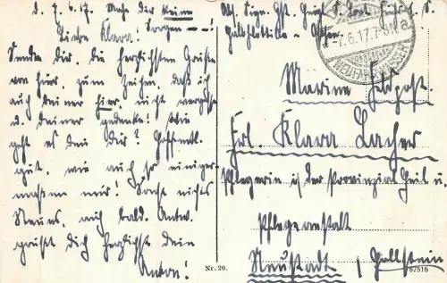 Danzig Neptunbrunnen Postkarte 1917