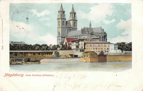 Magdeburg Dom Nordost (Elbseite) Postkarte AK 1900