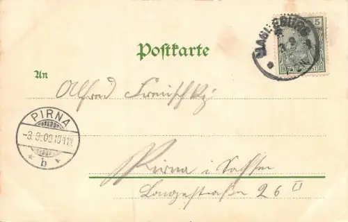 Magdeburg Dom Nordost (Elbseite) Postkarte AK 1900